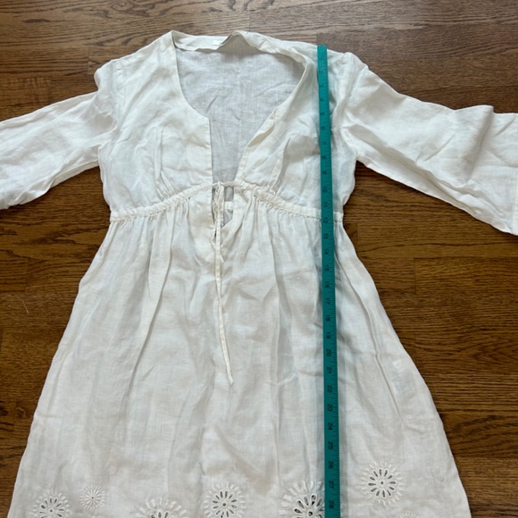 Diane Von Furstenberg Ivory Linen Coverup M Beach Summer Swim - Picture 5 of 7